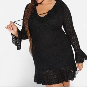 Lovesick Ruffled Bell Sleeve Bodycon Dress